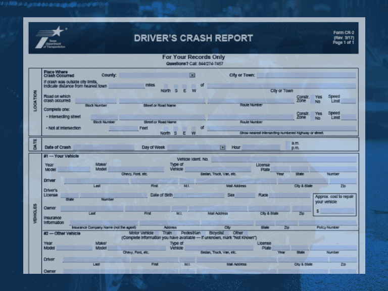 What Is A Drivers Crash Report Chandler Ross Dfw Injury Attorneys