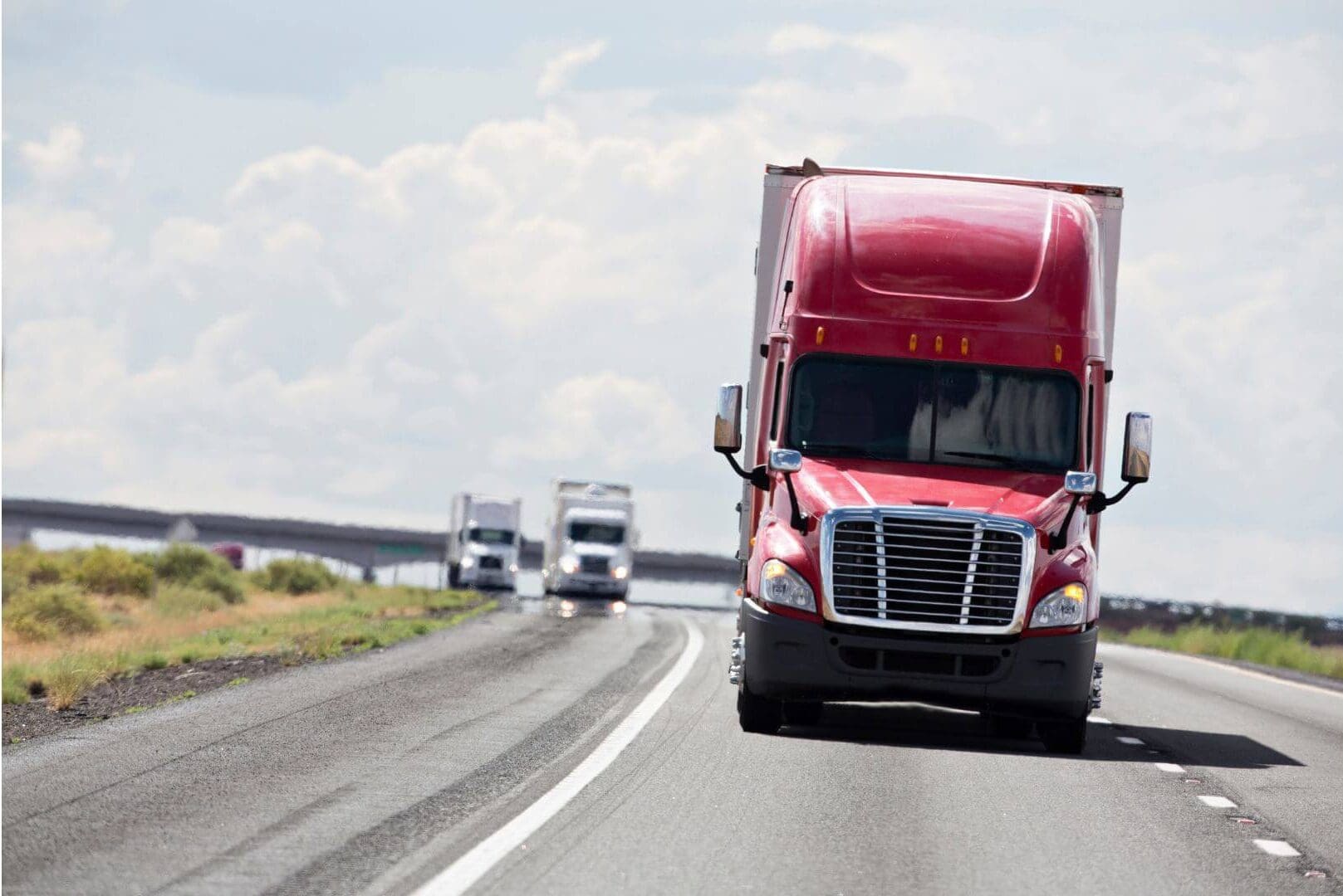 Semi-truck traveling on a highway